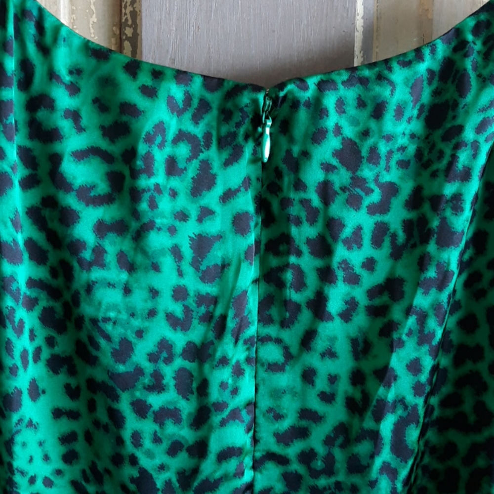 NWT Dana Buchman Dress Green and Black Leopard - Picture 5 of 7